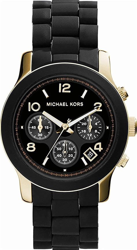 michael kors watches oversized black pu runway|Michael Kors runway chronograph.